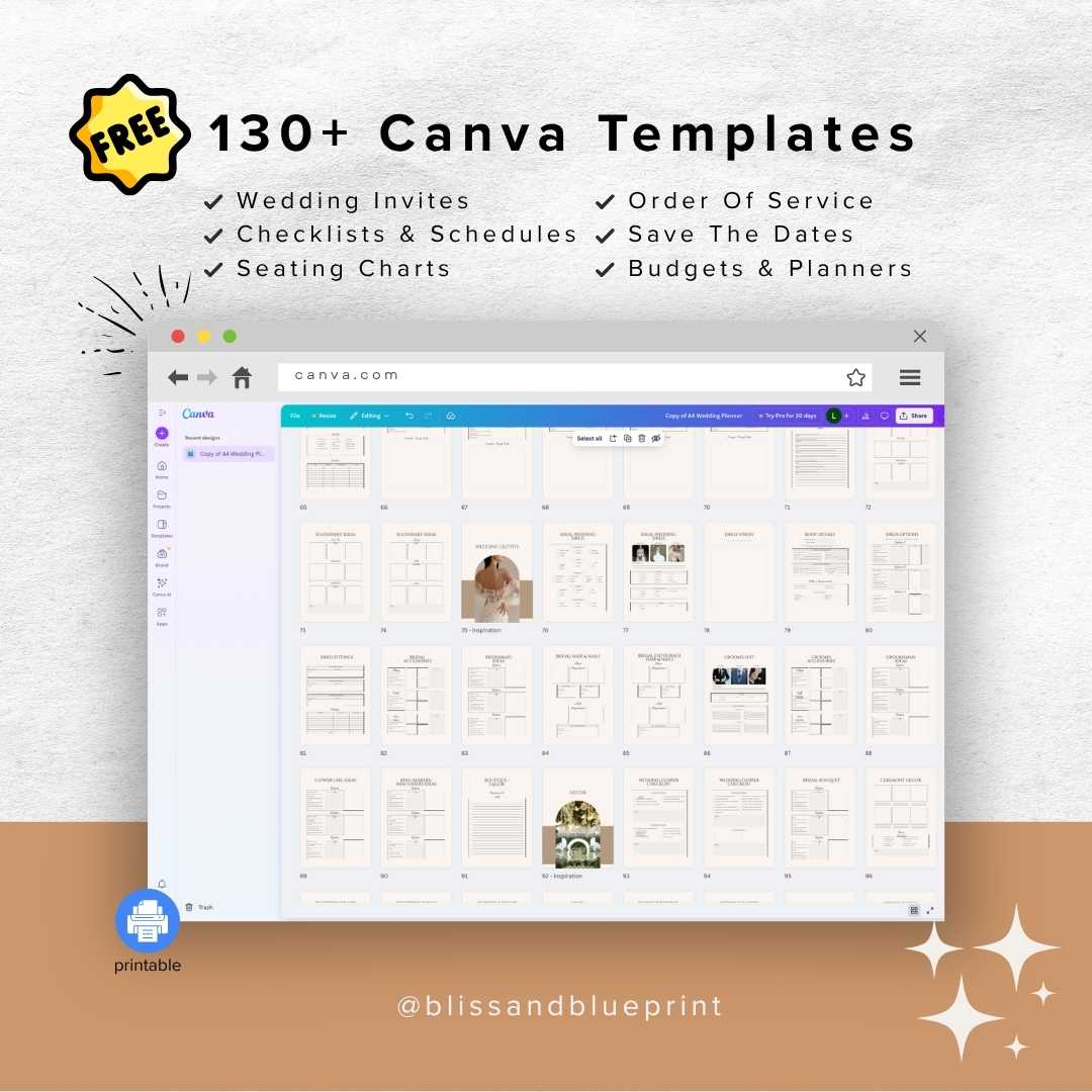 All-In-One Wedding Planner (Notion + Canva Templates)