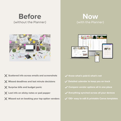 All-In-One Wedding Planner (Notion + Canva Templates)