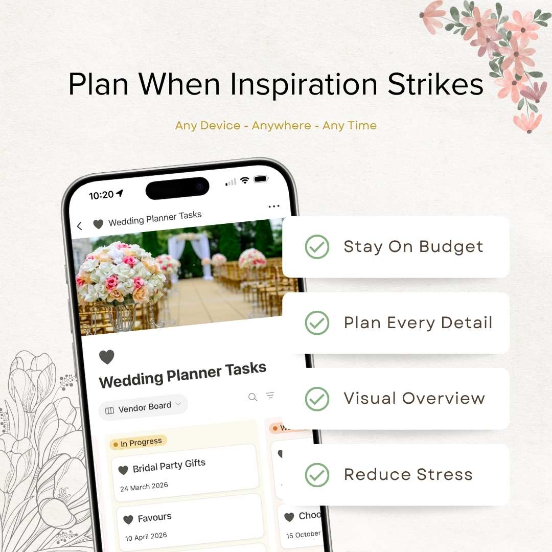 All-In-One Wedding Planner (Notion + Canva Templates)