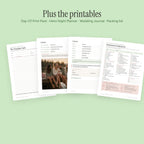 Bundle printables: Day-Of Print Pack, Hens Night Planner, Wedding Journal, packing list