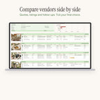 Compare wedding vendors side by side in the planner